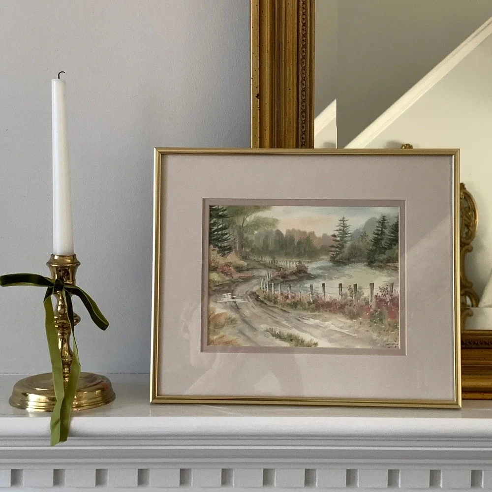 Owen Wexler‎ Winding Road Framed Landscape Lithograph Impressionist Nature Scene